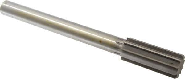 Made in USA - 1-3/8" High Speed Steel 10 Flute Chucking Reamer - Straight Flute, 1" Straight Shank, 3-1/4" Flute Length, 12" OAL - Apex Tool & Supply