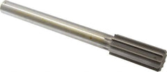Made in USA - 1-3/8" High Speed Steel 10 Flute Chucking Reamer - Straight Flute, 1" Straight Shank, 3-1/4" Flute Length, 12" OAL - Apex Tool & Supply
