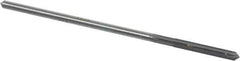 Made in USA - #18 High Speed Steel 6 Flute Chucking Reamer - Straight Flute, 0.1595" Straight Shank, 1-1/8" Flute Length, 4-1/2" OAL - Apex Tool & Supply
