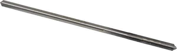 Made in USA - #24 High Speed Steel 4 Flute Chucking Reamer - Straight Flute, 0.146" Straight Shank, 1" Flute Length, 4" OAL - Apex Tool & Supply