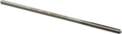 Made in USA - #27 High Speed Steel 4 Flute Chucking Reamer - Straight Flute, 0.135" Straight Shank, 1" Flute Length, 4" OAL - Apex Tool & Supply
