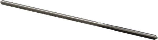 Made in USA - #35 High Speed Steel 4 Flute Chucking Reamer - Straight Flute, 0.103" Straight Shank, 7/8" Flute Length, 3-1/2" OAL - Apex Tool & Supply