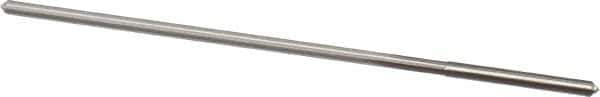 Made in USA - #45 High Speed Steel 4 Flute Chucking Reamer - Straight Flute, 0.0771" Straight Shank, 3/4" Flute Length, 3" OAL - Apex Tool & Supply