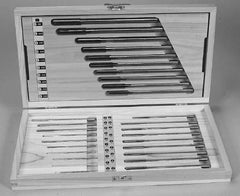 Made in USA - 1/16" to 1/8", Chucking Reamer Set - Spiral Flute, Right Hand Cut, 29 Pieces - Apex Tool & Supply