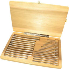 Made in USA - 1/16" to 1/2", Chucking Reamer Set - Straight Flute, Right Hand Cut, 29 Pieces - Apex Tool & Supply