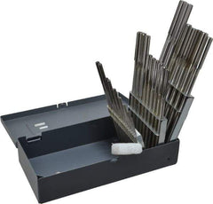 Made in USA - 1/16" to 1/2", Chucking Reamer Set - Straight Flute, Right Hand Cut, 29 Pieces - Apex Tool & Supply