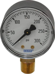 Wika - 2" Dial, 1/4 Thread, 0-300 Scale Range, Pressure Gauge - Lower Connection Mount, Accurate to 3-2-3% of Scale - Apex Tool & Supply