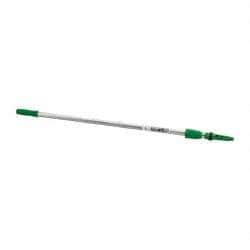 Unger - 156" Long x 1" Diam Aluminum Handle for Unger Products - Threaded Connection, Silver, Telescoping - Apex Tool & Supply