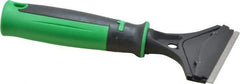 Unger - Stiff Carbon Steel 1-Edge Scraper - 4" Blade Length, Plastic Handle - Apex Tool & Supply