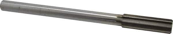 Interstate - 49/64" High Speed Steel Chucking Reamer - Straight Flute, 5/8" Straight Shank, 2-1/2" Flute Length, 9-1/2" OAL - Apex Tool & Supply