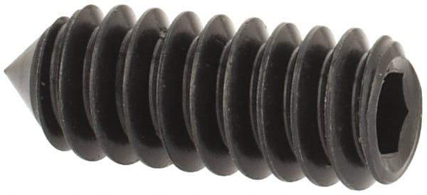 Value Collection - #10-24 UNC, 1/2" OAL, Cone Point Set Screw - Grade 8 Alloy Steel, 3/32" Key - Apex Tool & Supply