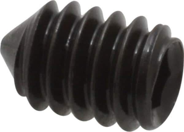 Value Collection - 1/4-20 UNC, 3/8" OAL, Cone Point Set Screw - Grade 8 Alloy Steel, 1/8" Key - Apex Tool & Supply