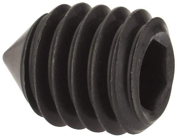 Value Collection - 3/8-16 UNC, 1/2" OAL, Cone Point Set Screw - Grade 8 Alloy Steel, 3/16" Key - Apex Tool & Supply