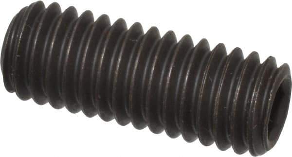 Value Collection - 3/8-16 UNC, 1" OAL, Flat Point Set Screw - Grade 8 Alloy Steel, 3/16" Key - Apex Tool & Supply