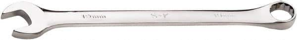 SK - 1-3/16" 12 Point Combination Wrench - 15° Offset Angle, 17" OAL, Chrome Molybdenum Steel, Chrome Finish - Apex Tool & Supply