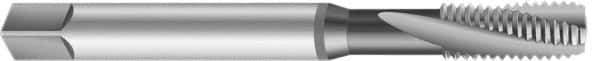 Emuge - 7/16-20 UNF 3 Flute 2B Modified Bottoming Spiral Flute Tap - Cobalt, Bright Finish, 3.937" OAL, Right Hand Flute, Right Hand Thread, Series Rekord D-VA - Apex Tool & Supply