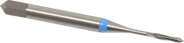 Emuge - #0-80 UNF 2 Flute 2B Modified Bottoming Spiral Flute Tap - Cobalt, Bright Finish, 1.626" OAL, Right Hand Flute, Right Hand Thread, Series Rekord D-VA - Apex Tool & Supply