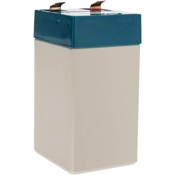 Mule - Lead-Acid, Quick-Disconnect Tab Terminal, 4 Volt, 4.5 Amp, Lead Rechargeable Battery - 6.35mm Tab Width x 0.8mm Tab Thickness, 1.89" Wide x 4-1/4" High x 1.89" Deep - Apex Tool & Supply