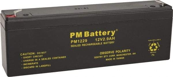 Mule - Lead-Acid, Quick-Disconnect Tab Terminal, 12 Volt, 2.3 Amp, Lead Rechargeable Battery - 4.8mm Tab Width x 0.8mm Tab Thickness, 1.38" Wide x 2.64" High x 7" Deep - Apex Tool & Supply