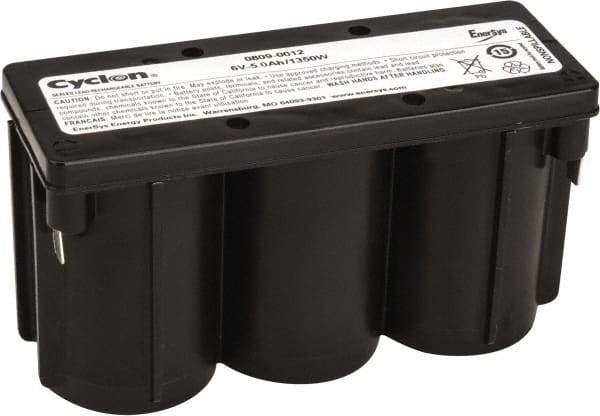 Mule - Pure Lead, Quick-Disconnect Tab Terminal, 6 Volt, 5 Amp, Lead Rechargeable Battery - 1/4" Tab Width x 0.032" Tab Thickness, 12.11" Wide x 3.05" High x 5.47" Deep - Apex Tool & Supply