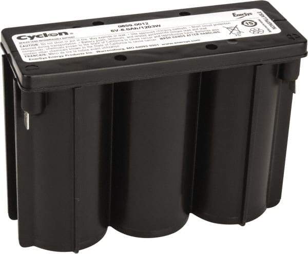 Mule - Pure Lead, Quick-Disconnect Tab Terminal, 6 Volt, 8 Amp, Lead Rechargeable Battery - 1/4" Tab Width x 0.032" Tab Thickness, 2.11" Wide x 4" High x 5.47" Deep - Apex Tool & Supply