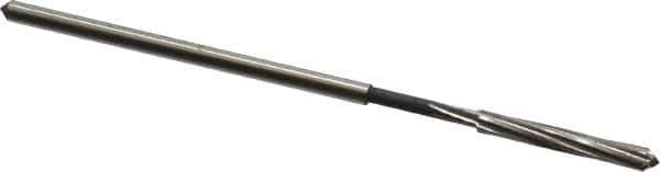 Interstate - 1/8" High Speed Steel Chucking Reamer - Spiral Flute, 0.119" Straight Shank, 7/8" Flute Length, 3-1/2" OAL - Apex Tool & Supply