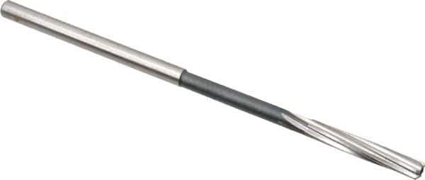 Interstate - 3/16" High Speed Steel Chucking Reamer - Spiral Flute, 0.1805" Straight Shank, 1-1/8" Flute Length, 4-1/2" OAL - Apex Tool & Supply