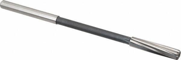 Interstate - 21/64" High Speed Steel Chucking Reamer - Spiral Flute, 0.2792" Straight Shank, 1-1/2" Flute Length, 6" OAL - Apex Tool & Supply