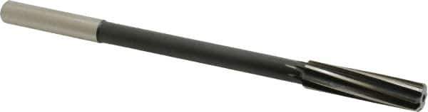 Interstate - 1/2" High Speed Steel Chucking Reamer - Spiral Flute, 0.4355" Straight Shank, 2" Flute Length, 8" OAL - Apex Tool & Supply