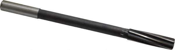 Interstate - 5/8" High Speed Steel Chucking Reamer - Spiral Flute, 9/16" Straight Shank, 2-1/4" Flute Length, 9" OAL - Apex Tool & Supply