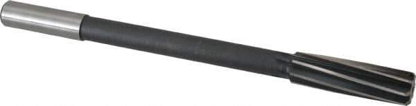 Interstate - 3/4" High Speed Steel Chucking Reamer - Spiral Flute, 5/8" Straight Shank, 2-1/2" Flute Length, 9-1/2" OAL - Apex Tool & Supply