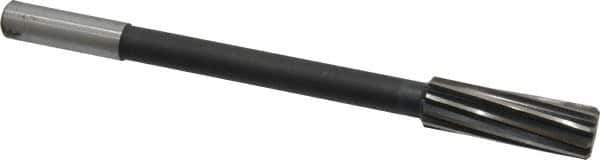 Interstate - 13/16" High Speed Steel Chucking Reamer - Spiral Flute, 5/8" Straight Shank, 2-1/2" Flute Length, 9-1/2" OAL - Apex Tool & Supply