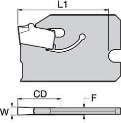 Kennametal - 3/4" Blade Height, 0.0669" Blade Width, 1" OAL, Neutral Cut, Single End Indexable Cut-Off Blade - 16mm Max Depth of Cut, A2BHSN Blade - Apex Tool & Supply