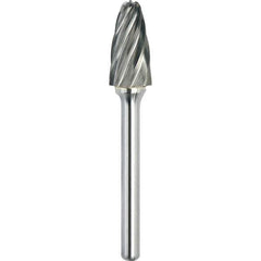 Made in USA - 3/4" Cut Diam, 1/4" Shank Diam, Tree with Radius Head Aluma Cut Burr - Carbide, 1-1/2" LOC, 3-1/4" OAL - Apex Tool & Supply