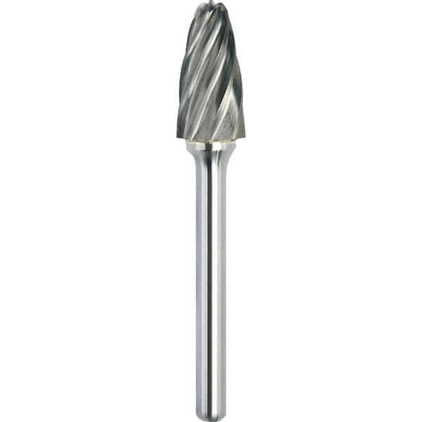 Made in USA - 3/4" Cut Diam, 3/8" Shank Diam, Tree with Radius Head Aluma Cut Burr - Carbide, 1" LOC, 2-3/4" OAL - Apex Tool & Supply