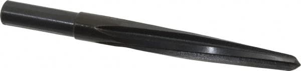 Made in USA - 9/16" Reamer Diam, 11/32" Small End Diam, 1/2" Diam Straight Shank, 4" Flute, Bridge Reamer - Apex Tool & Supply