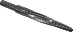 Made in USA - 21/32" Reamer Diam, 3/8" Small End Diam, 1/2" Diam Straight Shank, 4-1/2" Flute, Bridge Reamer - Apex Tool & Supply