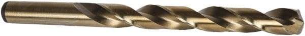 Precision Twist Drill - 3/16" 135° Cobalt Jobber Drill - Oxide/Gold Finish, Right Hand Cut, Spiral Flute, Straight Shank, 3-1/2" OAL, Split Point - Apex Tool & Supply