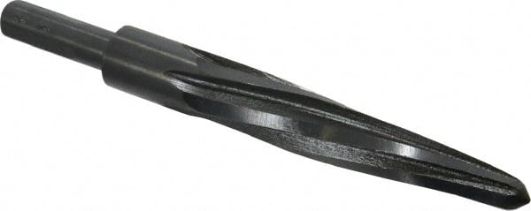 Made in USA - 25/32" Reamer Diam, 13/32" Small End Diam, 1/2" Diam Straight Shank, 5" Flute, Bridge Reamer - Apex Tool & Supply