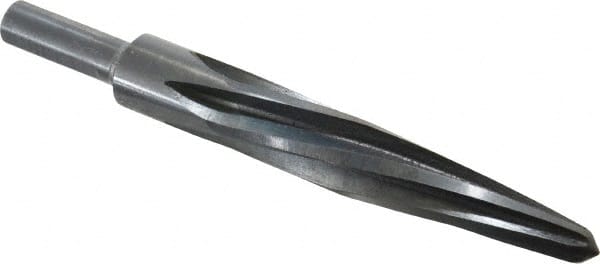 Made in USA - 13/16" Reamer Diam, 7/16" Small End Diam, 1/2" Diam Straight Shank, 4-1/2" Flute, Bridge Reamer - Apex Tool & Supply