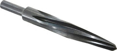 Made in USA - 13/16" Reamer Diam, 7/16" Small End Diam, 1/2" Diam Straight Shank, 4-1/2" Flute, Bridge Reamer - Apex Tool & Supply