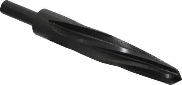 Made in USA - 15/16" Reamer Diam, 9/16" Small End Diam, 1/2" Diam Straight Shank, 5" Flute, Bridge Reamer - Apex Tool & Supply