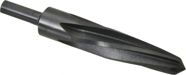 Made in USA - 1-1/16" Reamer Diam, 5/8" Small End Diam, 1/2" Diam Straight Shank, 5" Flute, Bridge Reamer - Apex Tool & Supply