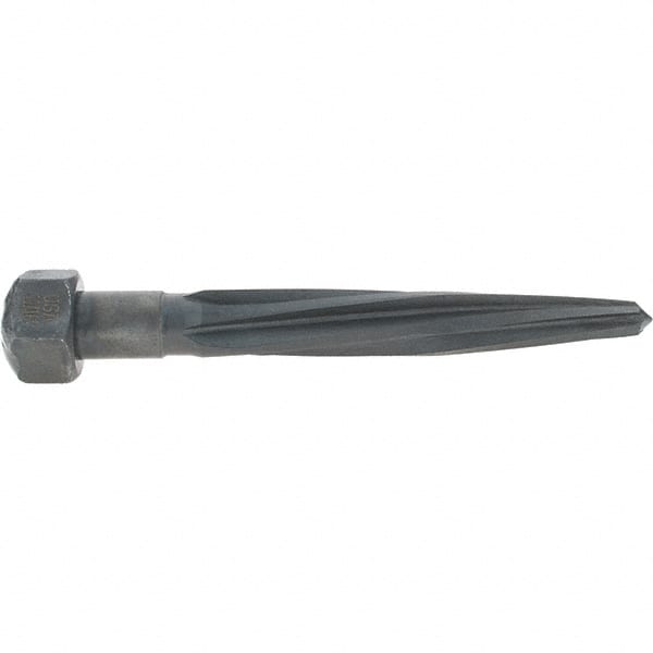Made in USA - 11/16" Reamer Diam, 3/8" Small End Diam, 1-1/16" Hex Shank, 4-1/2" Flute, Car Reamer - Apex Tool & Supply