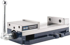 TE-CO - 6" Jaw Width, 9" Jaw Opening Capacity, Horizontal Stationary Machine Vise - Manual Operation, 8,200 Lb Capacity, 1 Station, 437.03mm Long x 117.48mm High x 1-1/2" Deep, 44.45mm Jaw Height - Apex Tool & Supply