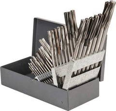 Interstate - 1/16" to 1/2", Chucking Reamer Set - Spiral Flute, Right Hand Cut, 29 Pieces - Apex Tool & Supply