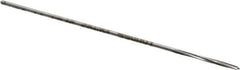 Made in USA - 3/64" High Speed Steel 4 Flute Chucking Reamer - Spiral Flute, 0.0455" Straight Shank, 1/2" Flute Length, 2-1/2" OAL - Apex Tool & Supply