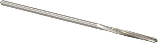 Made in USA - 1/8" High Speed Steel 4 Flute Chucking Reamer - Spiral Flute, 0.119" Straight Shank, 7/8" Flute Length, 3-1/2" OAL - Apex Tool & Supply