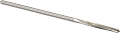 Made in USA - 1/8" High Speed Steel 4 Flute Chucking Reamer - Spiral Flute, 0.119" Straight Shank, 7/8" Flute Length, 3-1/2" OAL - Apex Tool & Supply