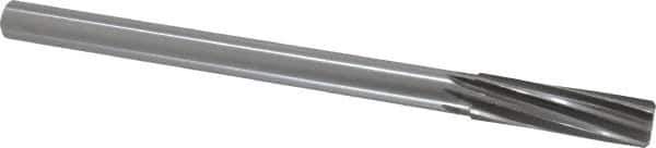 Made in USA - 5/8" High Speed Steel 8 Flute Chucking Reamer - Spiral Flute, 0.5615" Straight Shank, 2-1/4" Flute Length, 9" OAL - Apex Tool & Supply